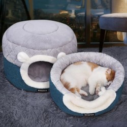 Plüsch Katzenbett Haus Zwinger Nistkorb für kleine Hunde Haus für Katzen Nest Schlafmatte Haustier Hundebett Katzenzubehör Ca