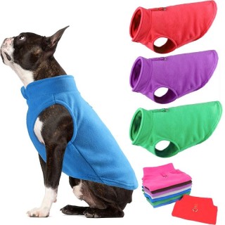 Winter warme Fleece-Hundekleidung Chihuahua-Mantel Haustierjacke Weste mit D-Ring Französische Bulldogge Bekleidung Welpenkle