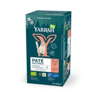 Yarrah Bio Nassfutter Katze Schalen Multipack Pastete Lachs 8x100g
