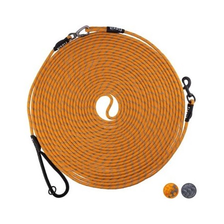 Floxik Schleppleine für Hunde - Tauleine mit Abnehmbarer Handschlaufe orange XL