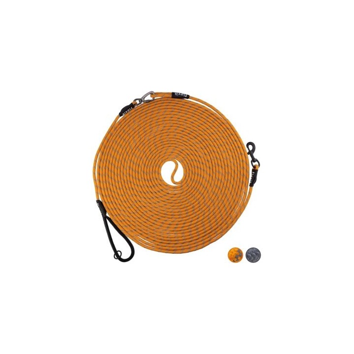 Floxik Schleppleine für Hunde - Tauleine mit Abnehmbarer Handschlaufe orange XL