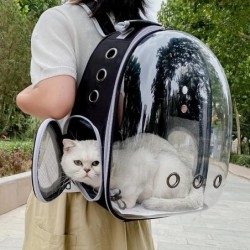Schultertasche für Katzen, transparente Haustiertasche, tragbare Panorama-Transparente Katzentasche, leichte, atmungsaktive S