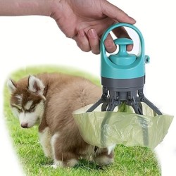 Leichte Hundekotschaufel, tragbare Hundekotschaufel mit Krallen und integriertem Kotbeutelspender, leichter Reiniger zum Aufs