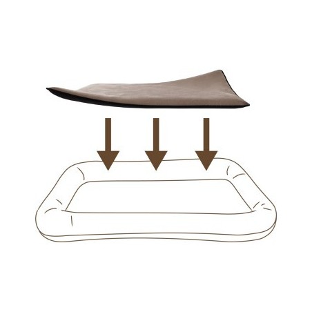 Knuffelwuff kuschelige Einlage Teddy für Hundebett Form: Globetrotter braun XXXL