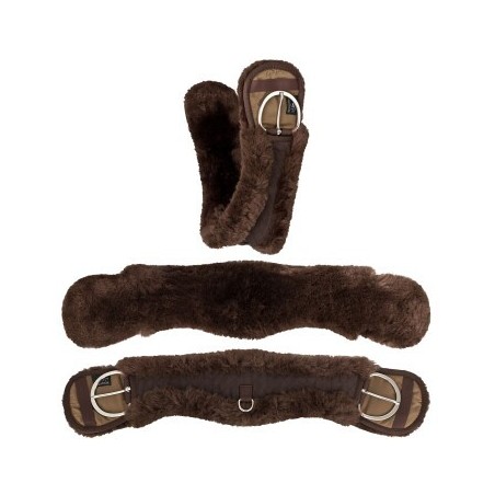 Equinate Western Mondgurt anatomisch Lammfell braun 90 cm
