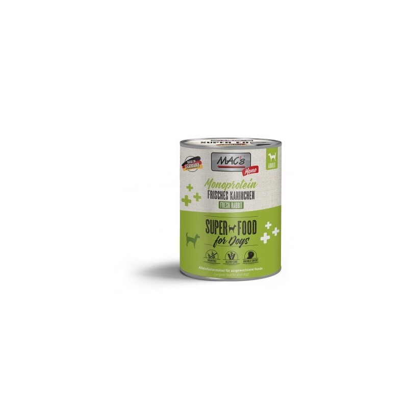 MAC's Nassfutter Hund Monoprotein Adult Kaninchen 6x800 g