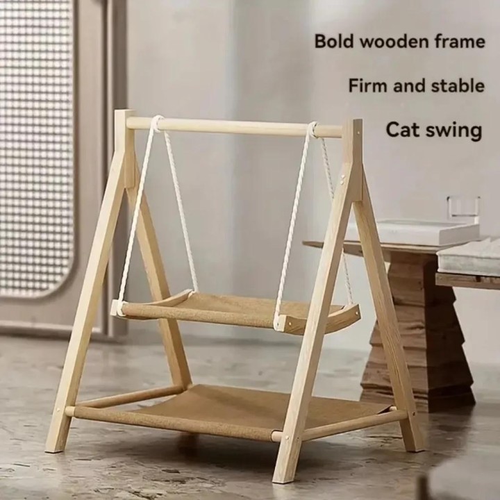 Zweilagige Haustierhängematte, leichte Luxus-Katzenschaukel, universelles Katzennest für alle vier Jahreszeiten, bequem stabi