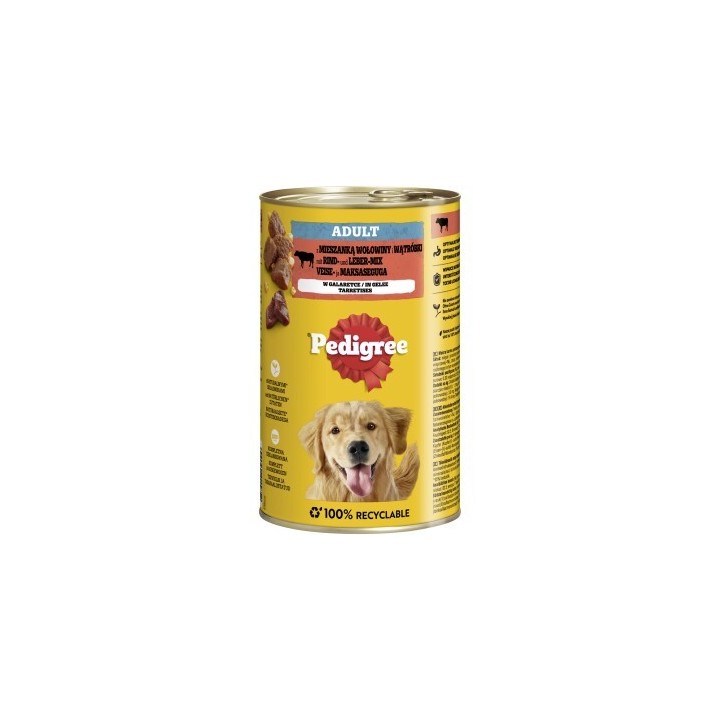 Pedigree Nassfutter Hund Adult, in Gelee, Rind 12x1.2 kg