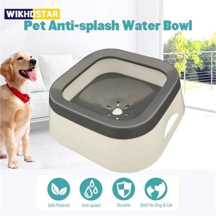 Spritzschutz-Wassernapf für Hunde, 1 l, große Kapazität, Trinknäpfe, Hundetränke für Welpen, Katzen, Haustierzubehör rosa