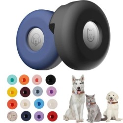 Silikon Airtag Fall Hund Kragen Clip Abdeckung Anti-Lost Locator Tracker Schutzhülle Pet Zubehör schwarz