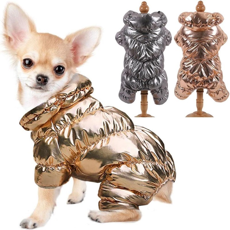 Winter-Hundekleidung, winddichter Overall für kleine Hunde, Welpen-Daunenmantel, Jacke, wasserdicht, verdickter Parka, Hunde-