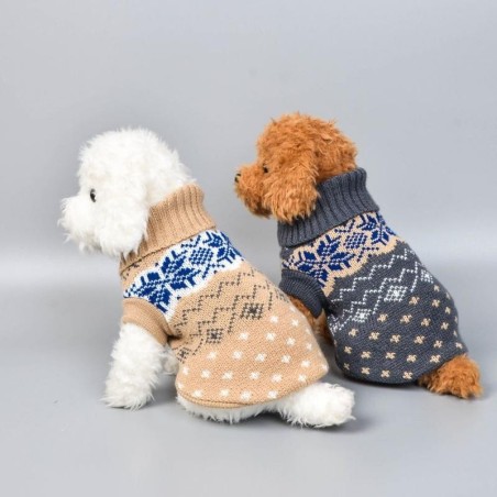 Welpen-Hundepullover für kleine und mittelgroße Hunde und Katzen, Kleidung für Herbst und Winter, warme Haustier-Rollkragenpu
