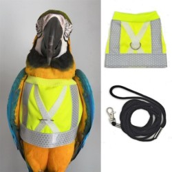 Vogelgeschirr und Leine, verstellbare Papageien-Fluggeschirrweste mit reflektierenden Streifen, wasserdichter Papageienanzug