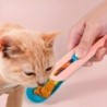 Katzenfutterspender, Katzenstreifen-Quetschlöffel, Haustier-Flüssigkeits-Snacklöffel, Flüssigfütterung, Futterpresse ohne Rüc