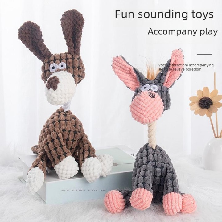 „Nicht haltbares Kauspielzeug für Hunde: Plüschteddy „Corgi“ mit Sound für Welpen Stupid Donkey