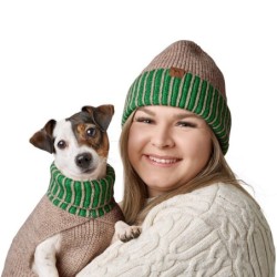 Hunter Hundepullover Odense mit Mütze (Set) beige 60 cm