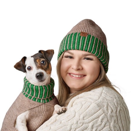 Hunter Hundepullover Odense mit Mütze (Set) beige 60 cm