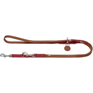 Hunter Verstellbare Führleine Karlby beige/ rot 2 m, 1,5 cm