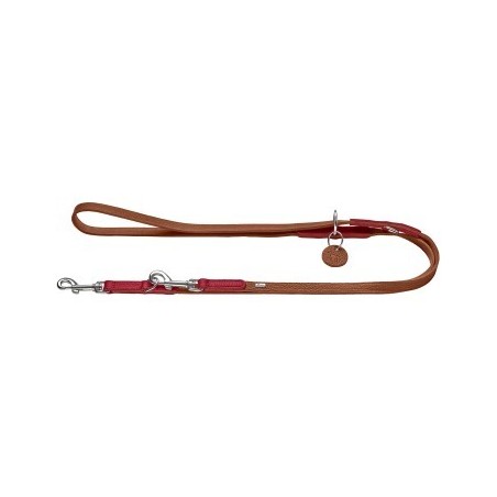 Hunter Verstellbare Führleine Karlby beige/ rot 2 m, 1,5 cm