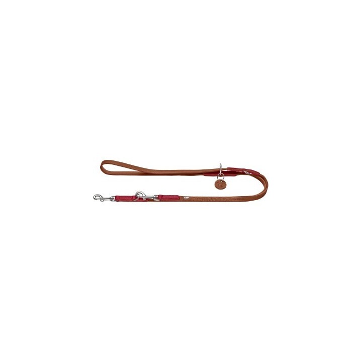 Hunter Verstellbare Führleine Karlby beige/ rot 2 m, 1,5 cm