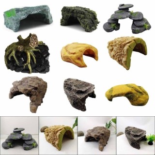 Aquariendekorationen aus Kunstharz, Steinhöhle, Fischtanks, Ornamentlandschaften, Höhlenverstecke, Haus für Wasserfische, Rep