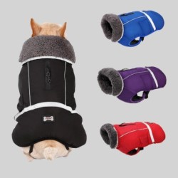 Neue, verdickte, warme Hundekleidung für Frühjahr/Herbst, wasserdicht, reflektierender Welpenmantel, Jacke, Overall für klein