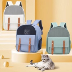 Atmungsaktive, atmungsaktive Katzentragetasche, große Kapazität, doppelte Schulter, tragbarer Katzenrucksack, verschleißfeste