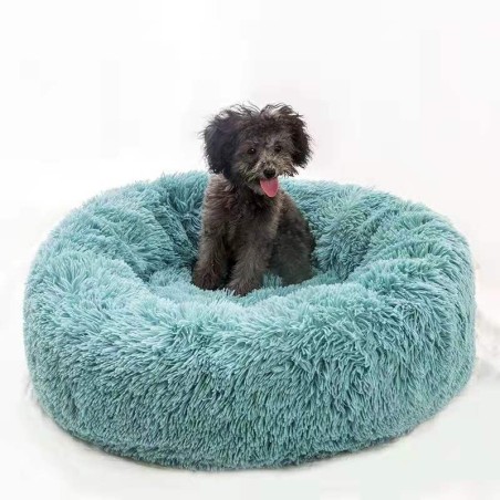 Langes, superweiches Hundebett aus Plüsch, runde Haustiermatte, abnehmbar und waschbar, Schlafsack, Liege, Katzenhaus, Sofako