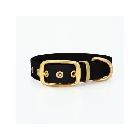THE DOG IDEA Biothane Halsband Gold Schwarz XS