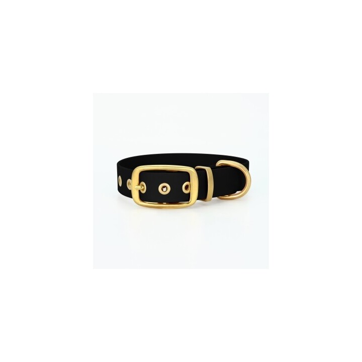 THE DOG IDEA Biothane Halsband Gold Schwarz XS