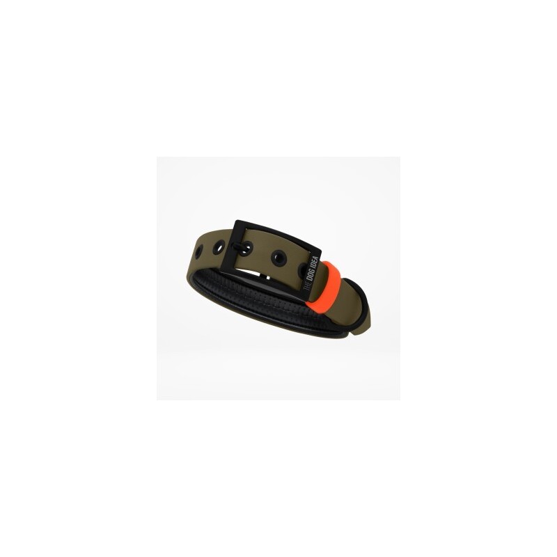 THE DOG IDEA Biothane Halsband Khaki neon orange XS