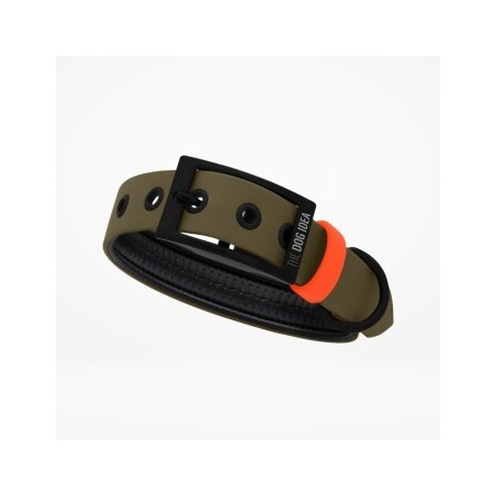 THE DOG IDEA Biothane Halsband Khaki neon orange XS