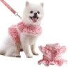 Welpengeschirr mit rosa Blume, atmungsaktives Netzgewebe, Weste für kleine Hunde und Katzen, süßes Hundegeschirr aus Spitze m