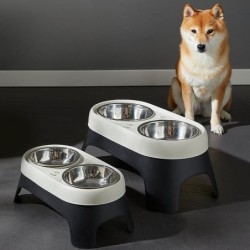 Neu Erhöhter Futternapf für Hunde, Futternapf für Haustiere, Anti-Knock-Over-Futternapf aus Edelstahl, Futternapf für Katzen