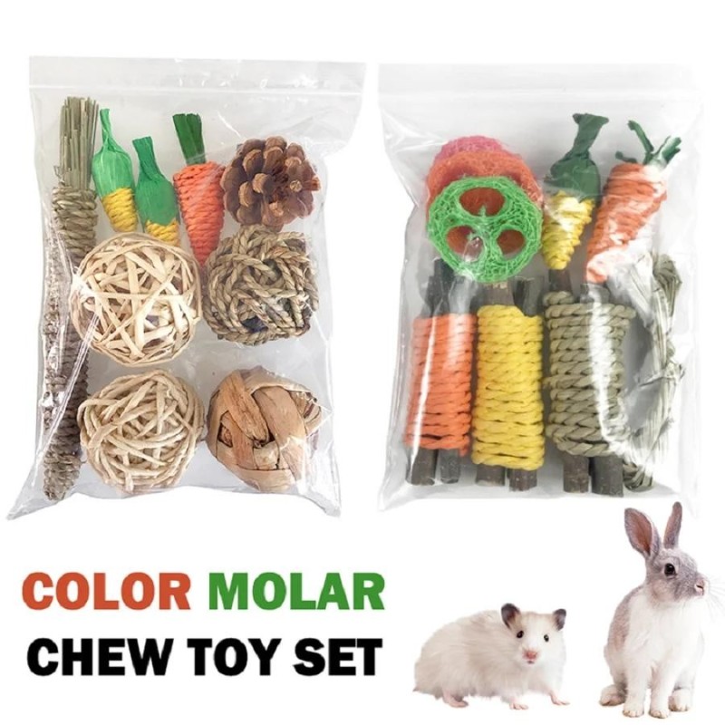 Haustier Kaninchen Meerschweinchen Drachen Katze Spaß Spielzeug Hamster Kaninchen Kaninchen Zahnknirschen Set Haustier Zahnkn