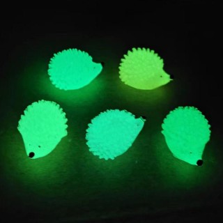 5 Teile/satz Bunte Leucht Igel Dekoration Harz Glow In The Dark Nette Tier Tank Aquarium Micro Landschaft Dekor blau