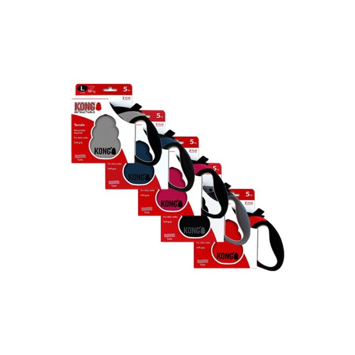KONG Retractable Leash Terrain - Schwarz - S