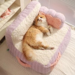 Katzenkuchen-Sofa-Nest, Winter, warme Baumwollpolster, verdicktes Tiefschlafbett für kleine Hunde, Welpen, Kätzchen, Haustier