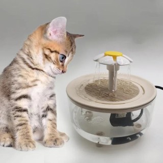 Transparenter Haustier-Wasserbrunnen, automatischer Zirkulations-Katzen-Wassertrinkspender, USB-aufladbarer Katzen-Wasserbrun