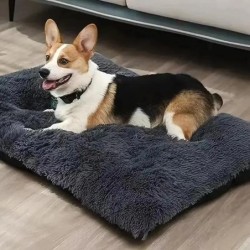 Großes Hundebett, waschbares Plüsch-Haustierbett, Anti-Angst-warmes Hundekissen, Schlafmatte, bequeme Haustiermatten für klei