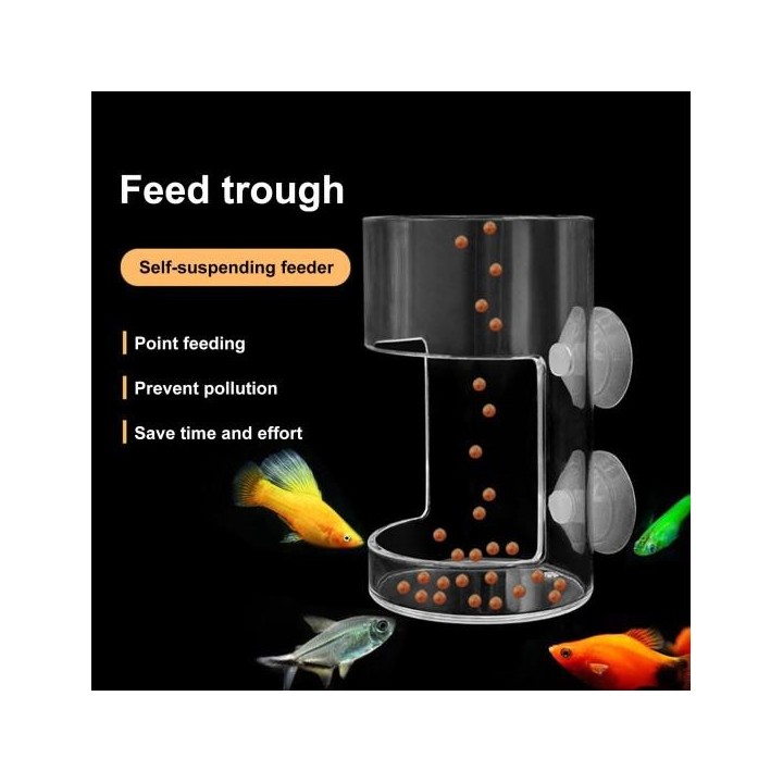 Automatischer Fischfutterautomat, Salzgarnelen-Futterspender, roter Wurm-Futterspender mit Saugnapf, Wurm-Trichterbecher, Fis