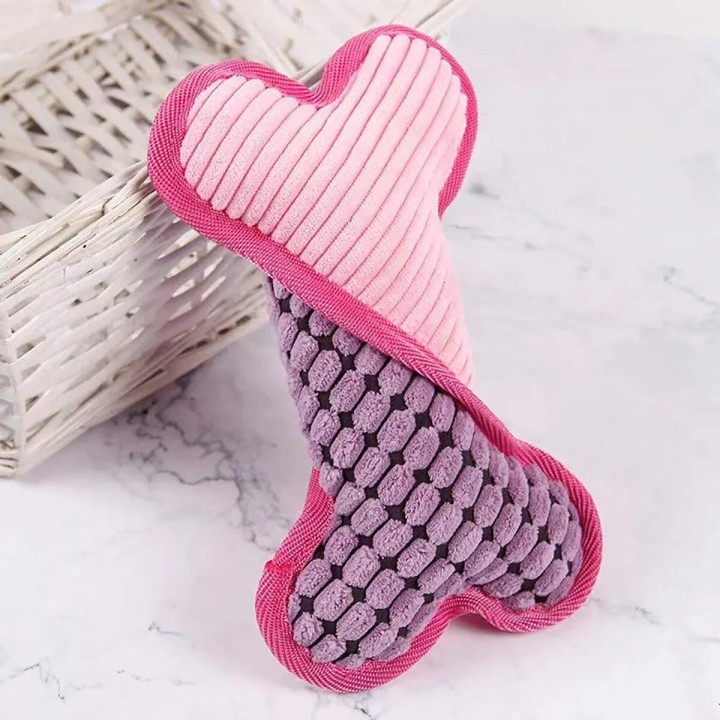 Plüschspielzeug mit quietschenden Knochen, geeignet für kleine, mittelgroße und große Hunde, Stofftiere, Geburtstagsgeschenke