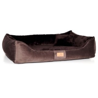 Tierlando FLOYD - Ultraweiches orthopädisches Hundebett High-Tech-Velours und Plüsch VISCO braun 1,5 m, 25 cm, 1 m