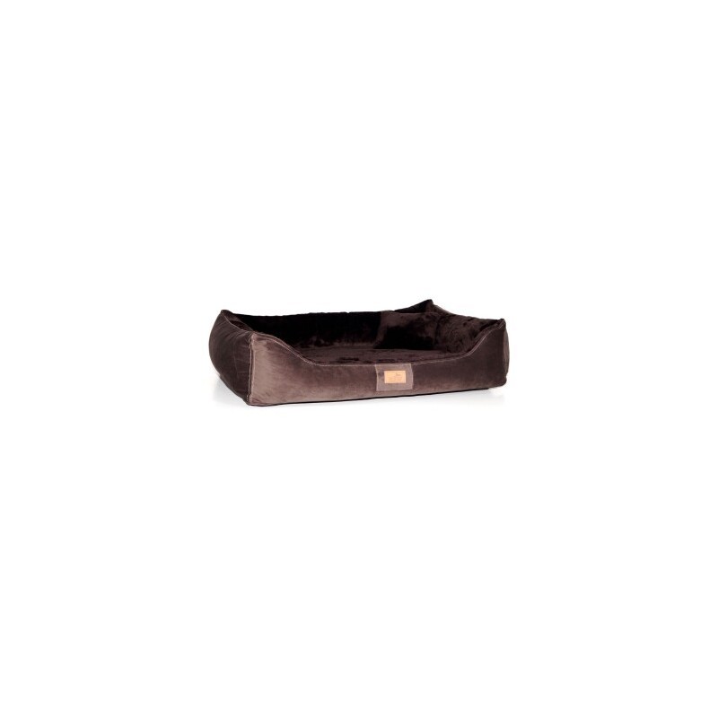 Tierlando FLOYD - Ultraweiches orthopädisches Hundebett High-Tech-Velours und Plüsch VISCO braun 1,5 m, 25 cm, 1 m