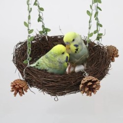 Rundes Rattan-Vogelnest, Papageien-Hängekäfige, Papageien, Taubenstreu, Rattan-Webstreu, Vogelspielzeug