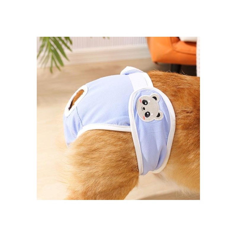 Haustier Menstruationshosen Weibliche Hundewindeln Sanitärhöschen Atmungsaktive Hundezeit Pads Unterwäsche S blau