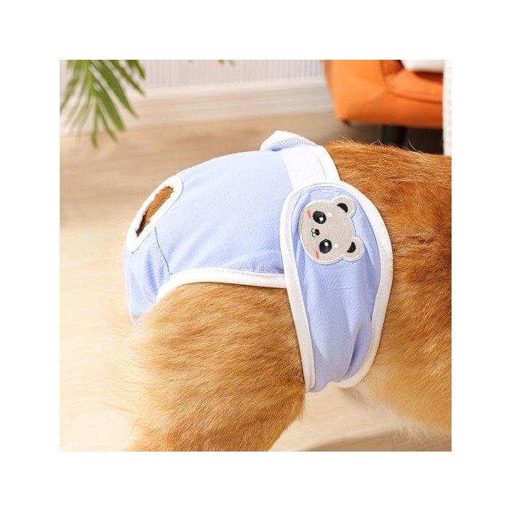 Haustier Menstruationshosen Weibliche Hundewindeln Sanitärhöschen Atmungsaktive Hundezeit Pads Unterwäsche S blau