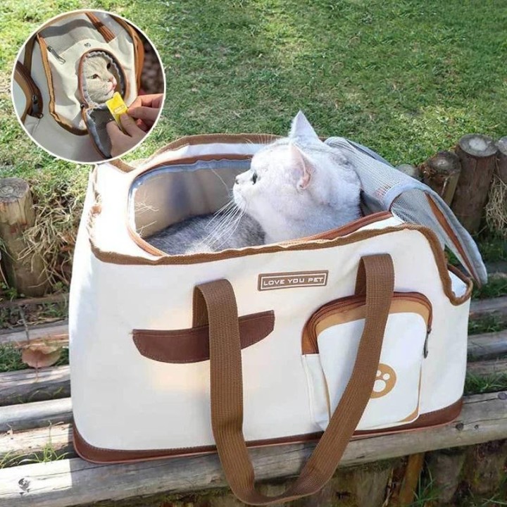 Tragbare Hunde-/Katzentragetasche, Reisetasche für Haustiere, atmungsaktives Mesh, für kleine Katzen und Hunde, Outdoor-Zelt,