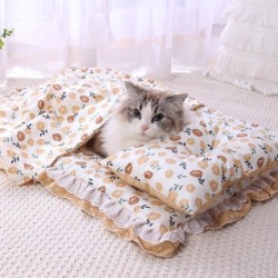 Vier-Jahreszeiten-Universal-Haustier-Dreiteiler-Set Frühling und Sommer Neue Katzenmatratze Steppdecke Hundebett Katzenhütte