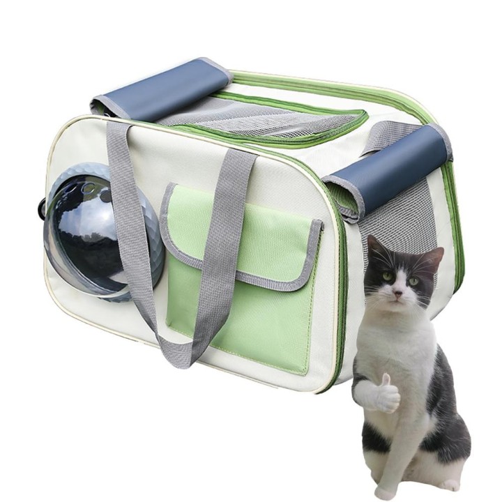 Reise-Katzentasche, faltbar, atmungsaktiv, transparent, tragbare Katzentragetasche, Outdoor-Reise-Rucksack für Katzen, Heimti